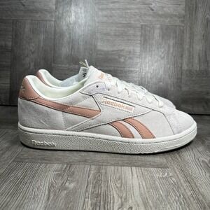 Reebok‎ Club C Grounds UK Women 10 Beige Pink Suede Retro Tennis Sneakers NEW